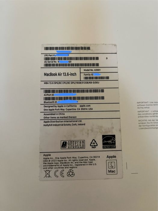 MacBook Air M2 16gb RAM 512gb SSD (impecabil)