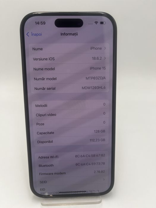 Iphone 15 128GB / baterie 85 Cod: 3498