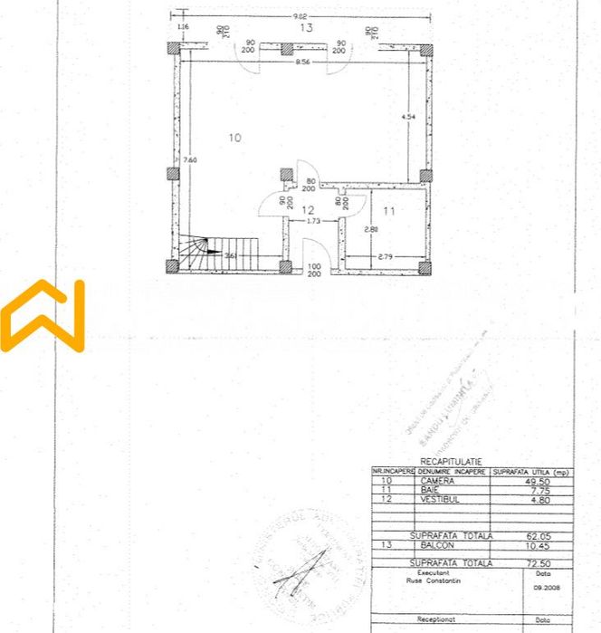 Duplex 3 camere de vanzare Rosu — 118 mp utili, doua bai