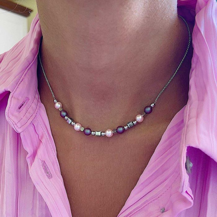 Комплект Колие и Гривна с Кристали и Перли Swarovski