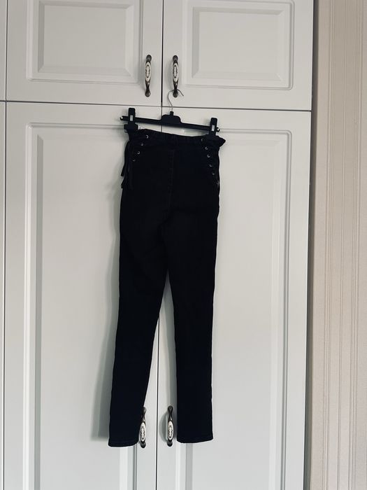 Blugi negri , elastici , cu talie inalta , masura Xs / S