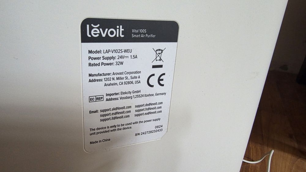 Пречиствател за въздух Levoit Vital 100S, 52м2