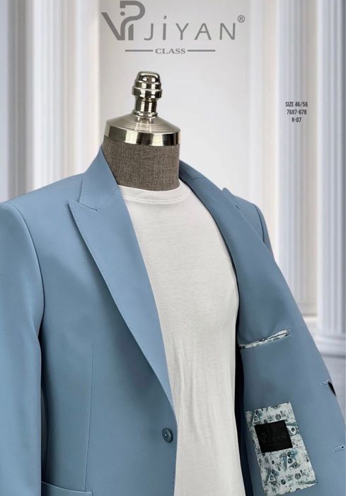 Costum Barbati Casual Subtire De Vara Albastru Deschis!