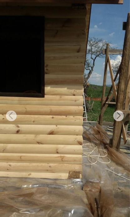 Semirotund lambriu lemn pin nordic semicircular 120mm 140mm 200mm