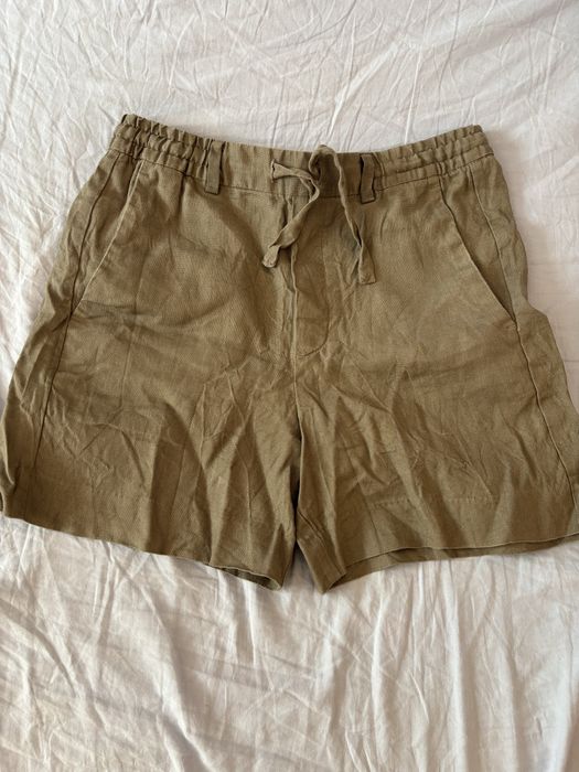 Кафяви 100% ленени къси панталони Zara – S