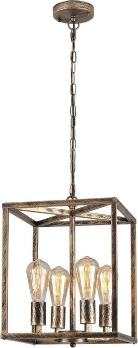 Candelabru industrial cu 4  becuri auriu