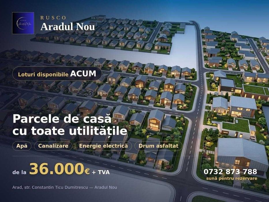 Teren Aradul Nou 48.000 EUR _Cartier Privat_ RUSCO Aradul Nou