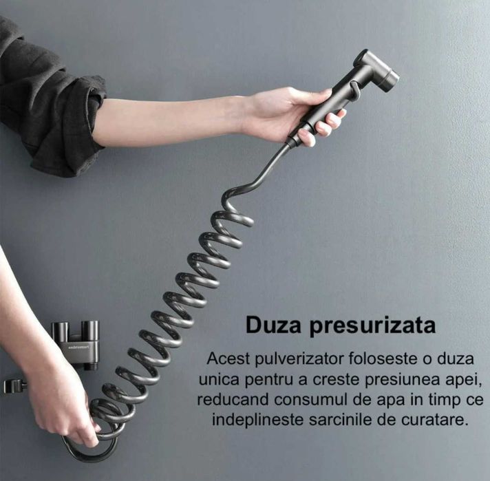 Set de duș tip bideu pentru toaletă, control dublu robinet