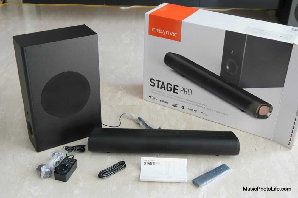 Creative Stage Pro Soundbar 2.1 Bluetooth și HDMI 160W Telecomanda Nou