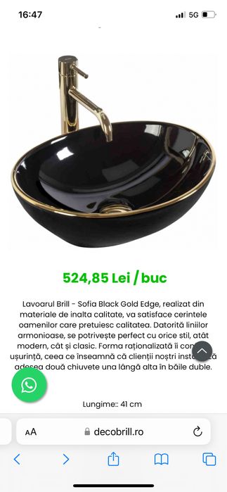 Lavoir negru cu auriu