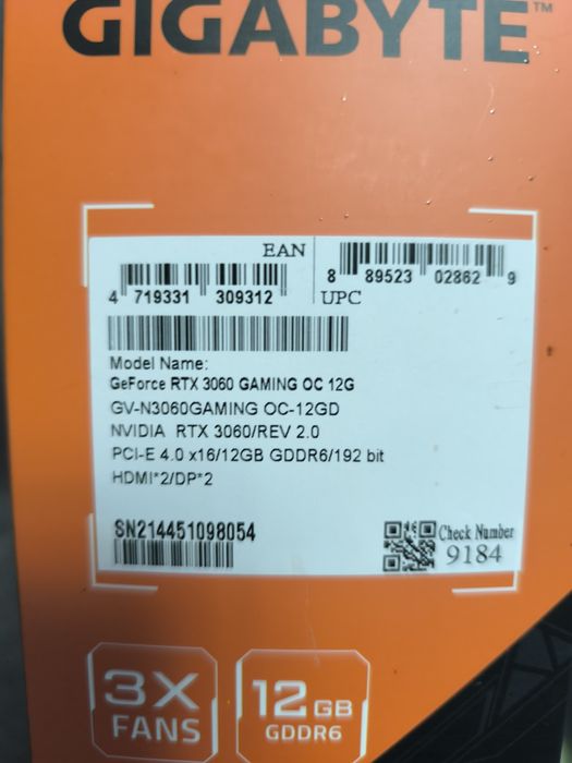 Продам видео карту RTX 3060