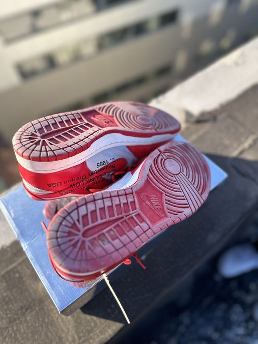 Nike dunk low x off white varsity red