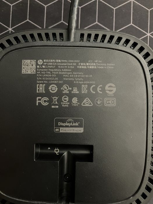 HP Universal Dock G2 - 120W - Display Link - Ca nou