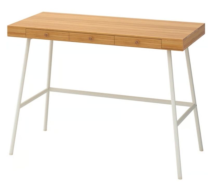 Birou Bambus stil industrial IKEA