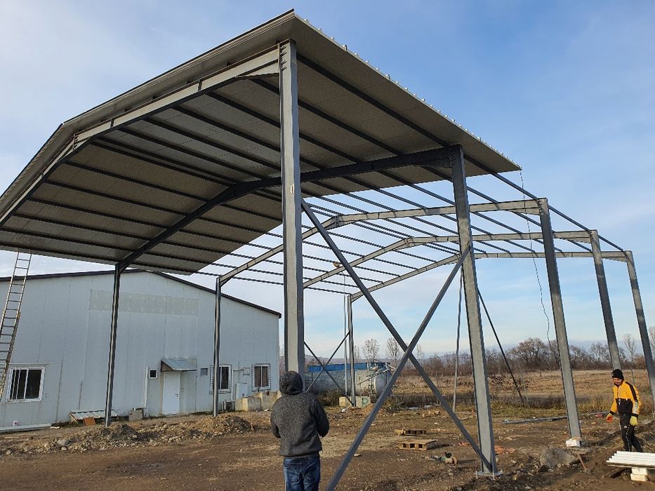 Hala 10x20m structura metalica schelet complet hala cu montaj livrare