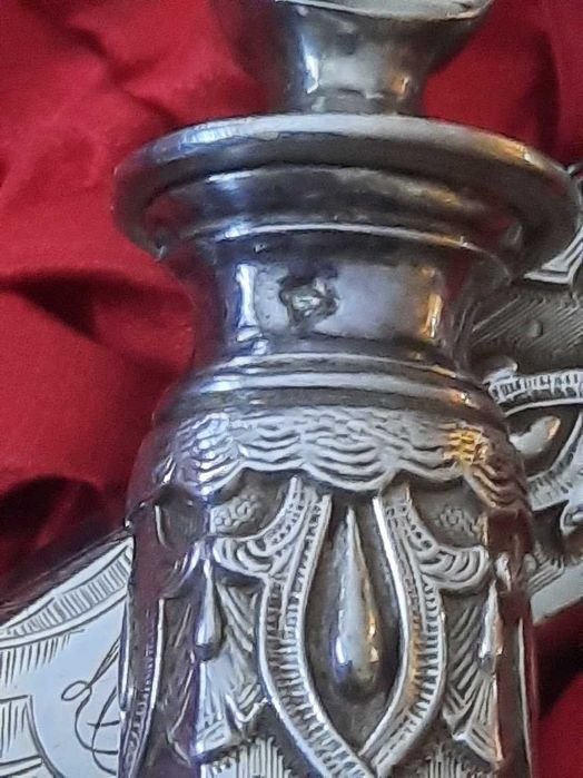 set de tacâmuri pentru pește sau tort lucrat în argint masiv