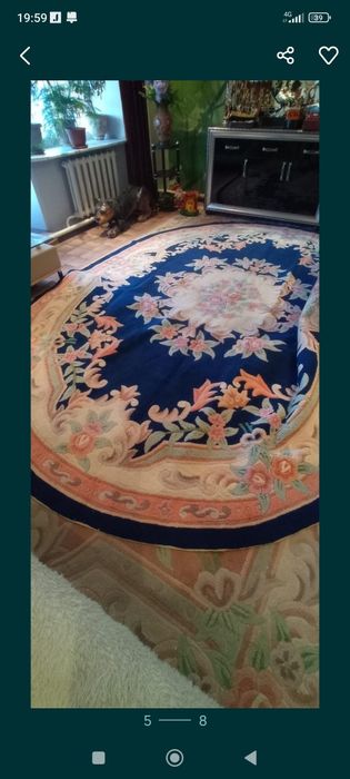 Ковер шерстяной,овальный