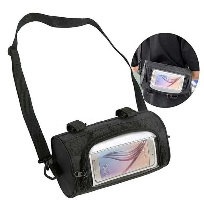 Чанта за велосипед, Монтаж на кормило, Отделение за телефон, Презрамка