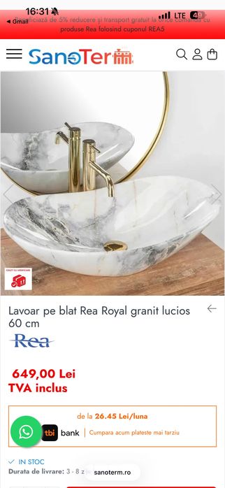 Lavoar Rea 60 -cm