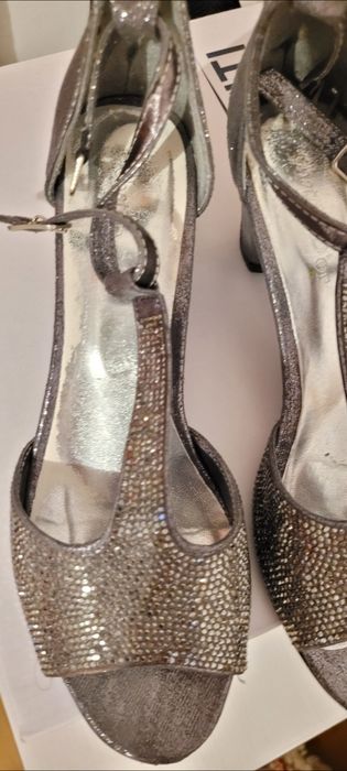 Sandale dama accesorizate cu pietre elegante ocazie piele naturala