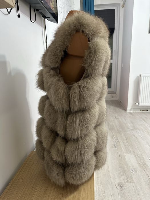 Ofertă!Vestă blană Vulpe naturală