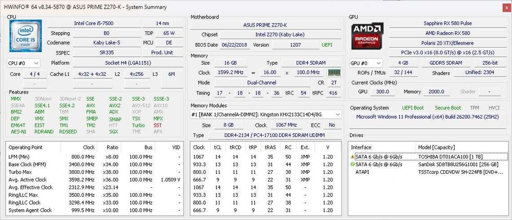 Бюджетен геймърски компютър i5-7500,Rx580,2x8GB, Z270K