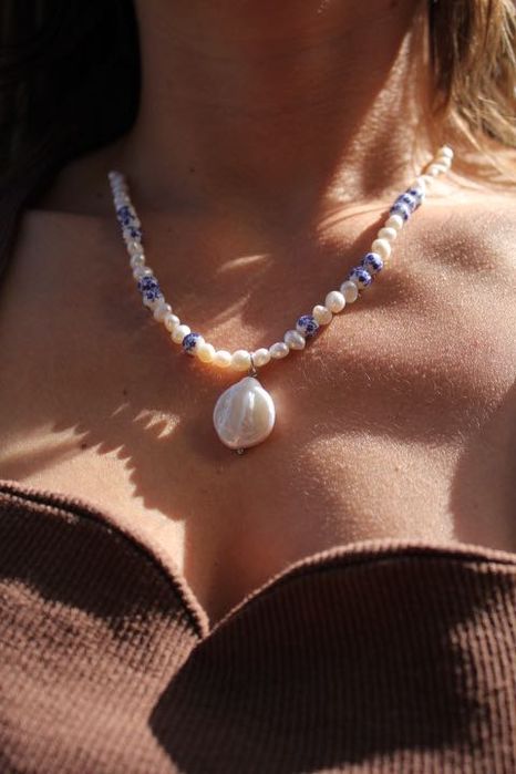 Colier handmade cu perle de cultura