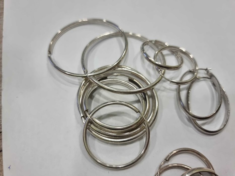 Сребърни обеци, хълки различни размери