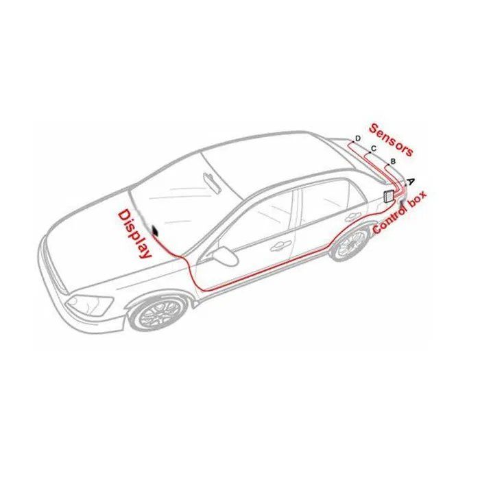 Парктроник с Четири Сензора и LED Дисплей Черно