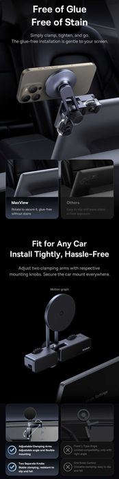 Baseus MaxView Магнитный держатель для Tesla Lixiang AITO NIO ZEEKR