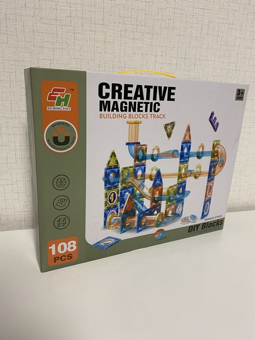 Магнитен конструктор Път с топчета - 108 части