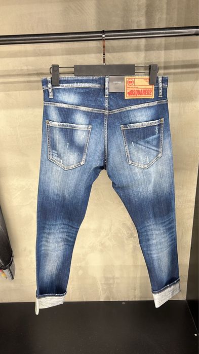 Blugi dsquared cu fermoar albastrii premium