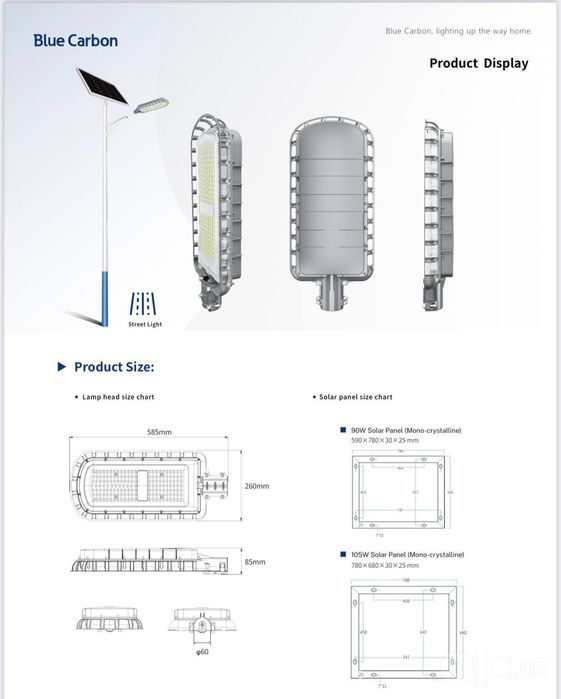 LED прожектор с солнечным панелю