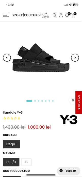 Adidas Y3 Rivalry Sandal marimea 36 si 2/3