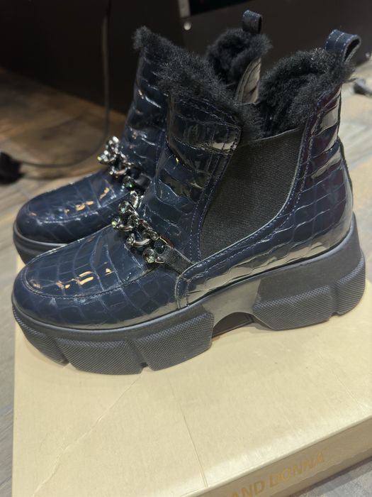 Ботинки, кожа, мех новые