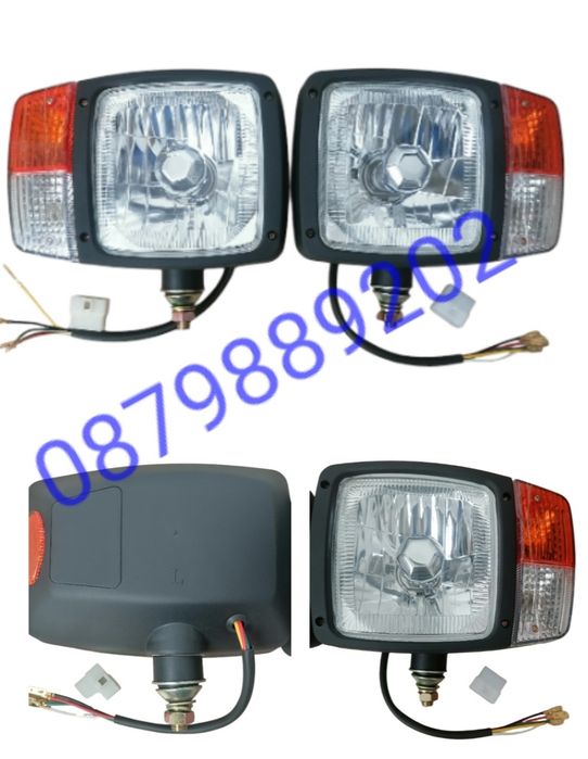 Кристални Фарове с вграден мигач и габарит,за Багер,Трактор и камион