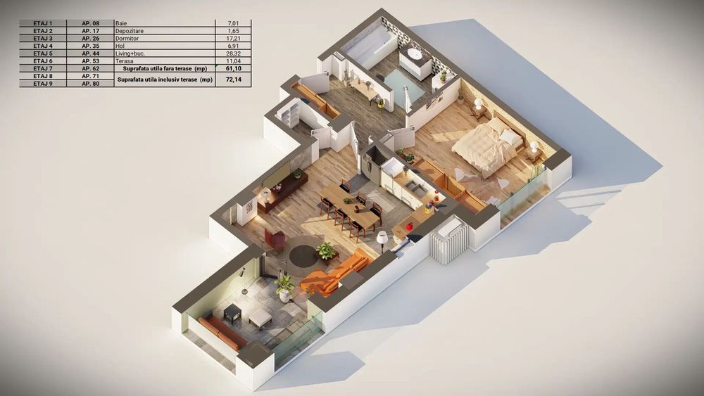 Apartament 71mp Mall Residence + Parcare Subterană | TVA Inclus