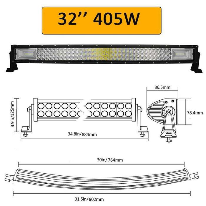7D 7Д Диодни ЛЕД барове ИЗВИТИ/ LED BAR