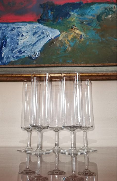 Кристални чаши за шампанско, кристални флейти 70 те години супер яки !
