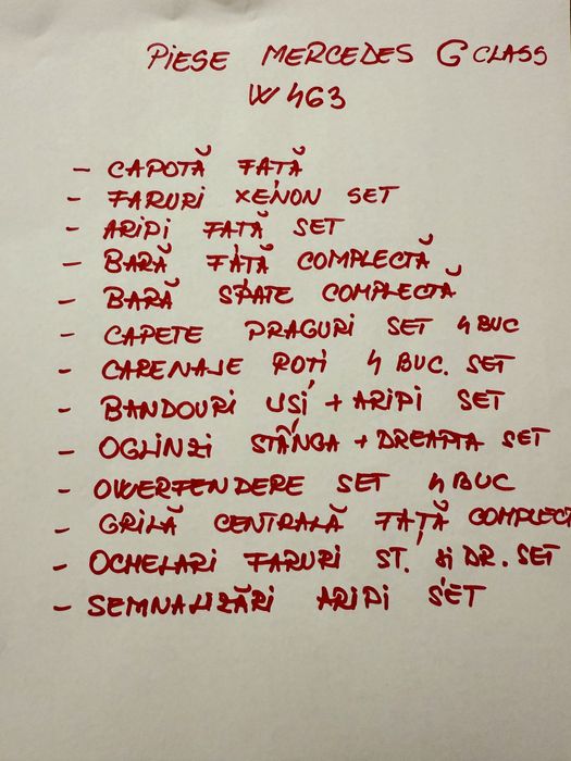 Vind piese mercedes G clas 2008 de caroserie