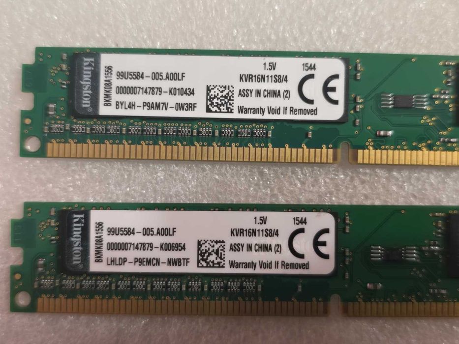 Kit memorie RAM Kingston ValueRAM 8GB (2 x4GB) DDR3 1600MHz KVR16N11S8/4