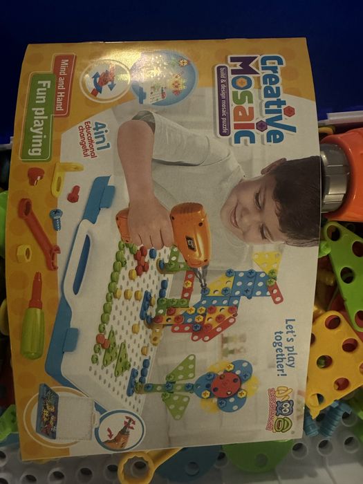 Мозайка за строене с винтоверт детски на батерии