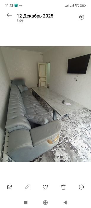 Зал учун дивани сотилади 4 талик, 3 та пуфиги бн .бурчаги йук