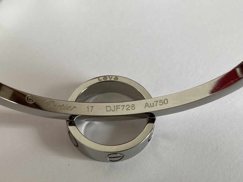 Brățară Cartier LOVE 17 White Gold 23K Slim