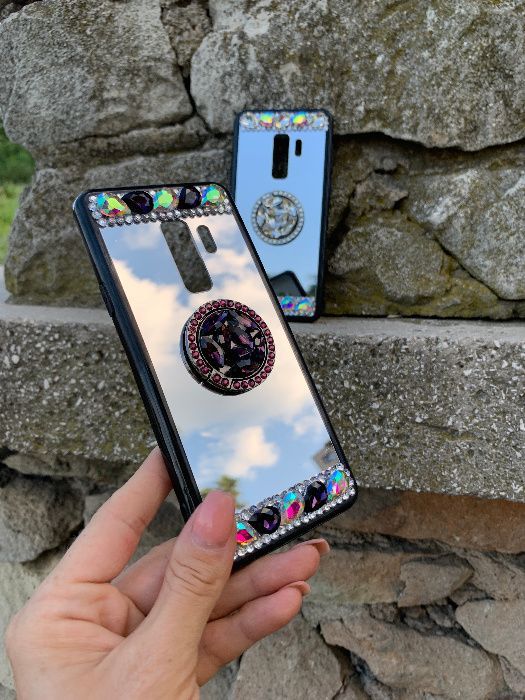 Husa oglinda cu inel + pietricele Samsung Galaxy S9