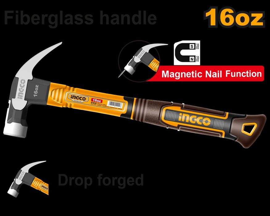 Ciocan cu 2 Colti Maner din Fibra 450Gr INGCO