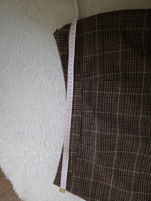 Fustă scurta de Iarnă in carouri maro, cu lână,  L, Up2fashion