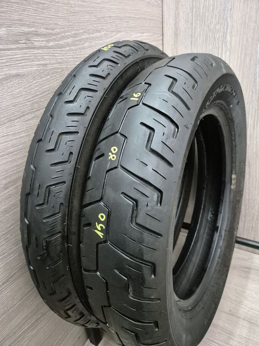 Set anvelope moto 100 90 19 cu 150 80 16 Dunlop d401 Harley Davidson