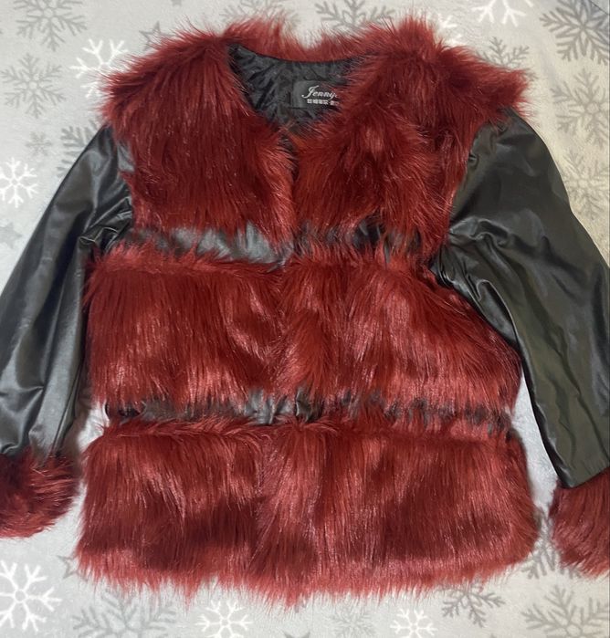 Geaca piele cu blana