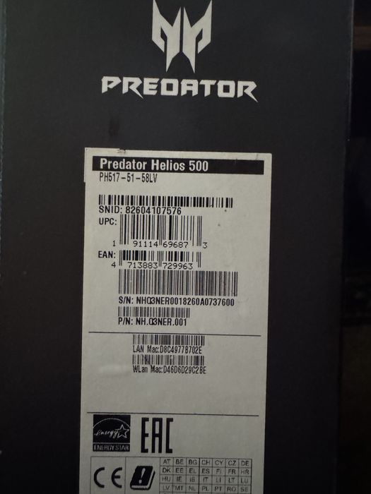 Acer predator helios 500